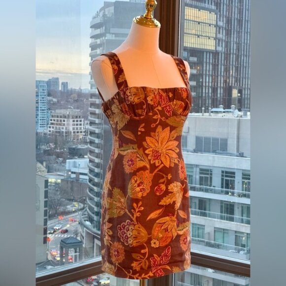 🆕 SIR THE LABEL 🧿 NWOT Floral Linen Minidress, Mojave Print - Sz 1 US XS - Picture 10 of 16